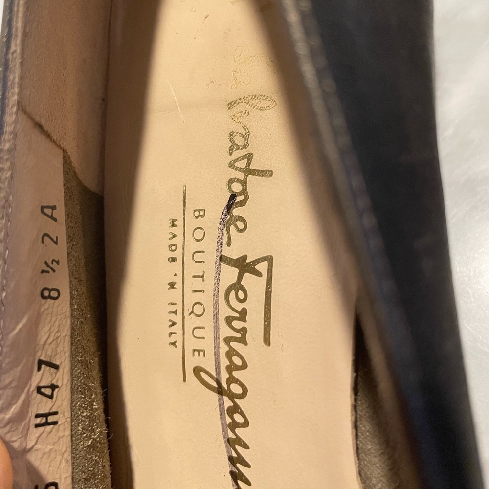 Vintage Salvatore Ferragamo Women's Metallic Gray Loafers - Picture 3 of 12